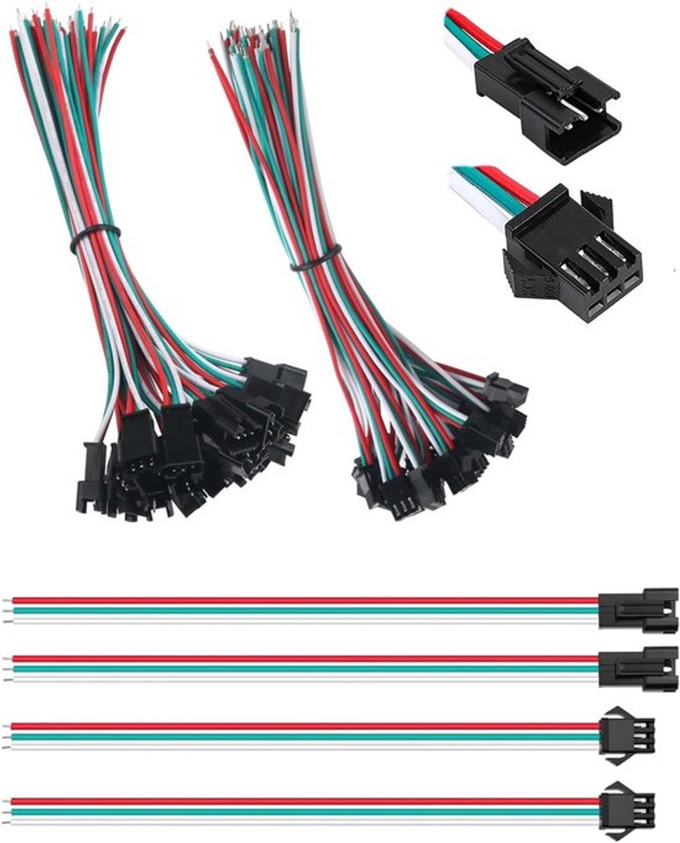 30 Paar 6-Inch 3-Pin SM Plug LED Verbinders