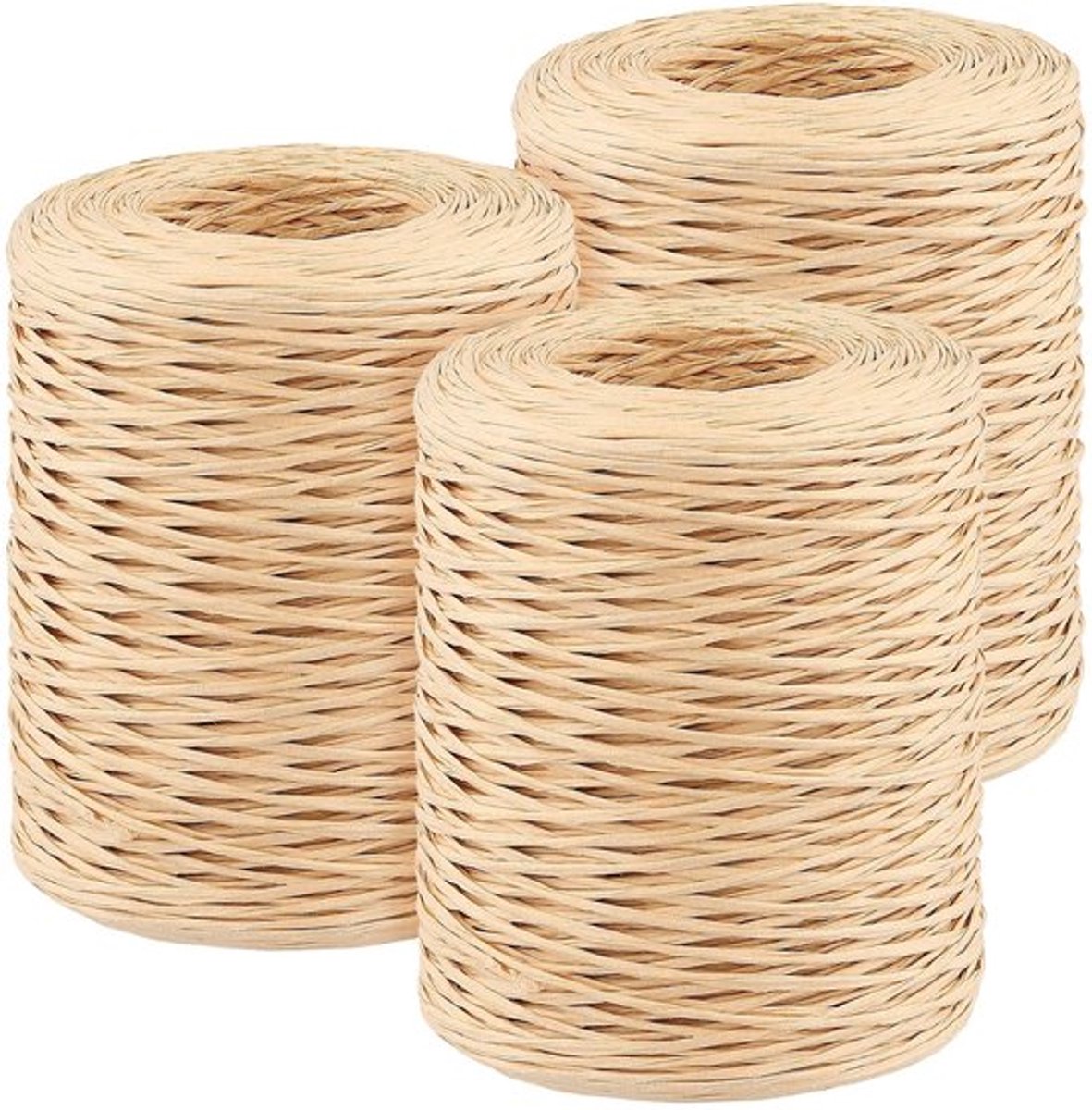 Dailygoods- Papierdraad 3 Rollen - 200 m per Rol - Ø 1 mm - Natuurlijke