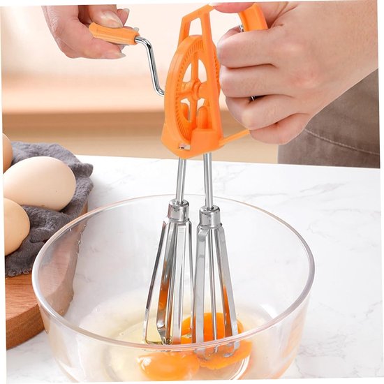 Handmixer - Eierklopper Garde - Beslag Maken - Dubbele Kop - 247 x 135 cm - Oranje — afbeelding 3