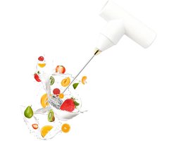 Elektrische Handmixer - Draadloze Klopper - Melk Opschuimen - Op Batterijen - 23 x 6 cm - Wit