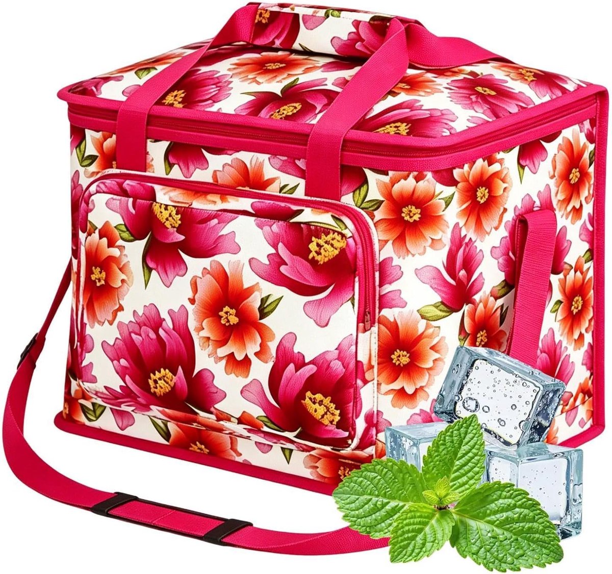 Koeltas - Geïsoleerde thermobox - Picknick en reizen - Lekvrije en waterafstotend - 35 x 25 x 6 cm - Rood
