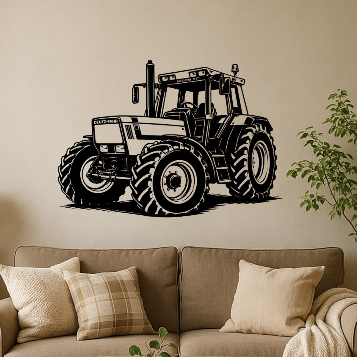 BR2Laser Deutz Agrostar – Wanddecoratie – Lasergesneden Hout – Tractor kunst – 35 cm Breed
