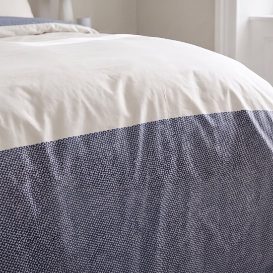 Saphira EXCLUSIVE Dekbedovertrek – Beige en Blauw Blokpatroon – 140x200/220 cm – Eenpersoons – Inclusief 1 Kussensloop 60x70 cm – Premium Katoen