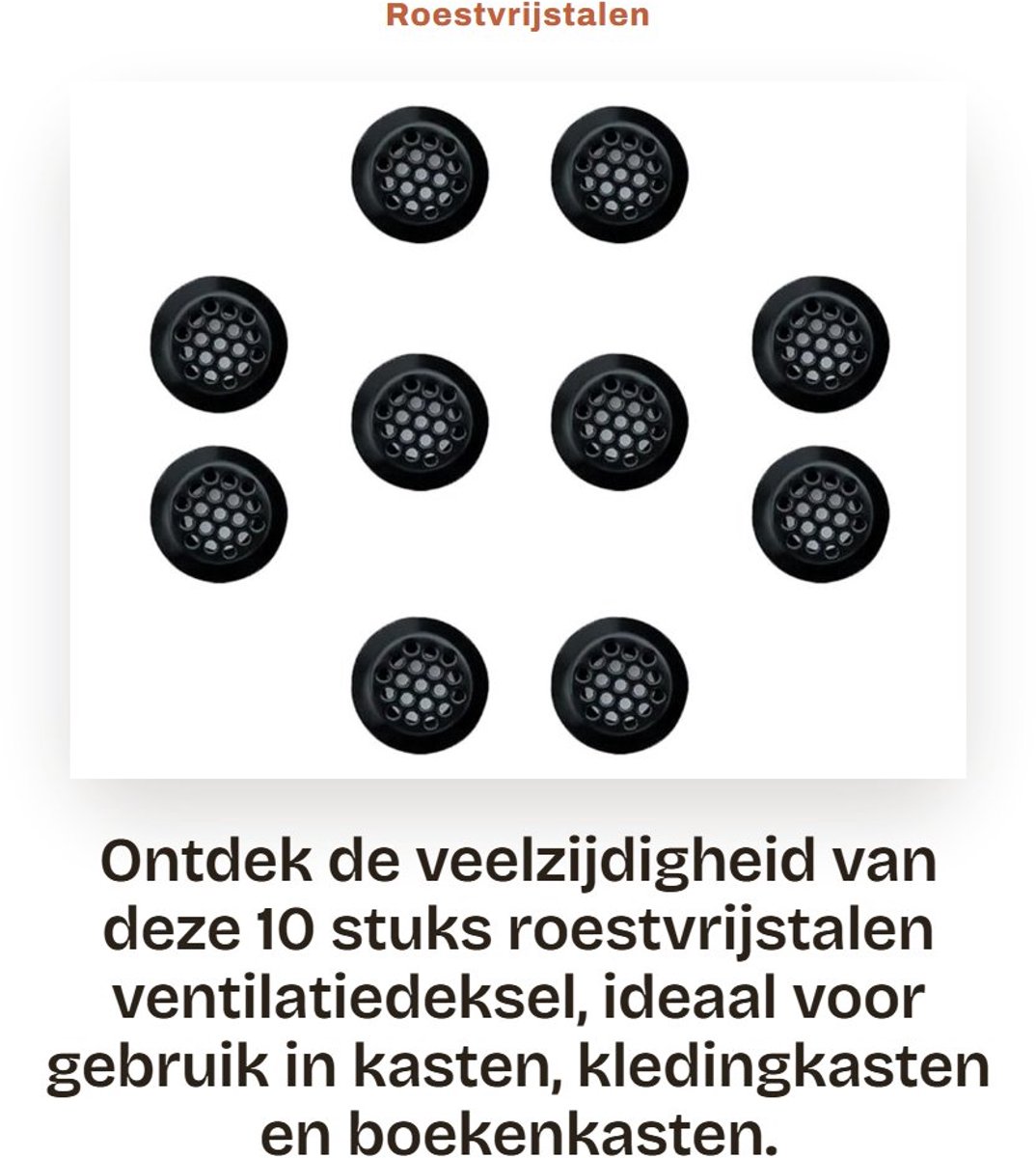 Dailygoods- Ventilatiedeksel 10 Stuks - Roestvrij Stalen Ventilatierooster - Luchtventilat
