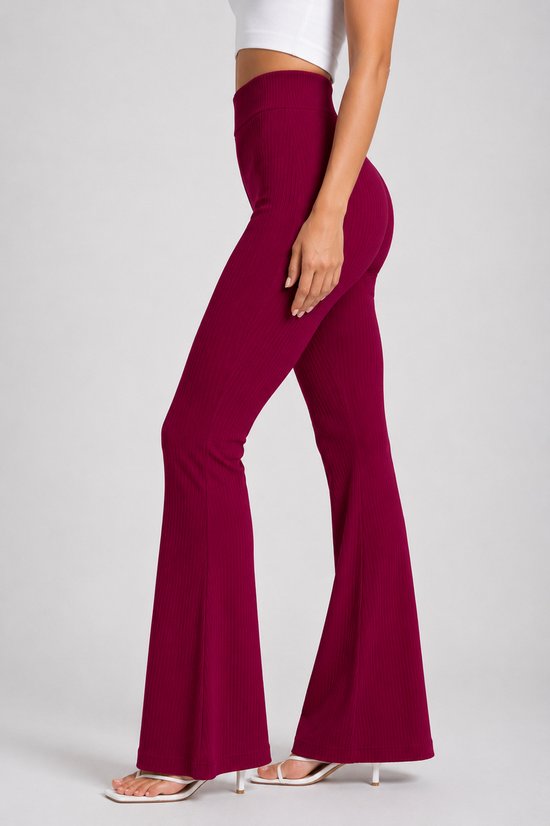 SparkNine Breezeflare dames legging - stijlvolle flare broek - XS - rood - lichtgewicht & ademend - hoge taille - flatterende pasvorm van Merkloos — afbeelding 2