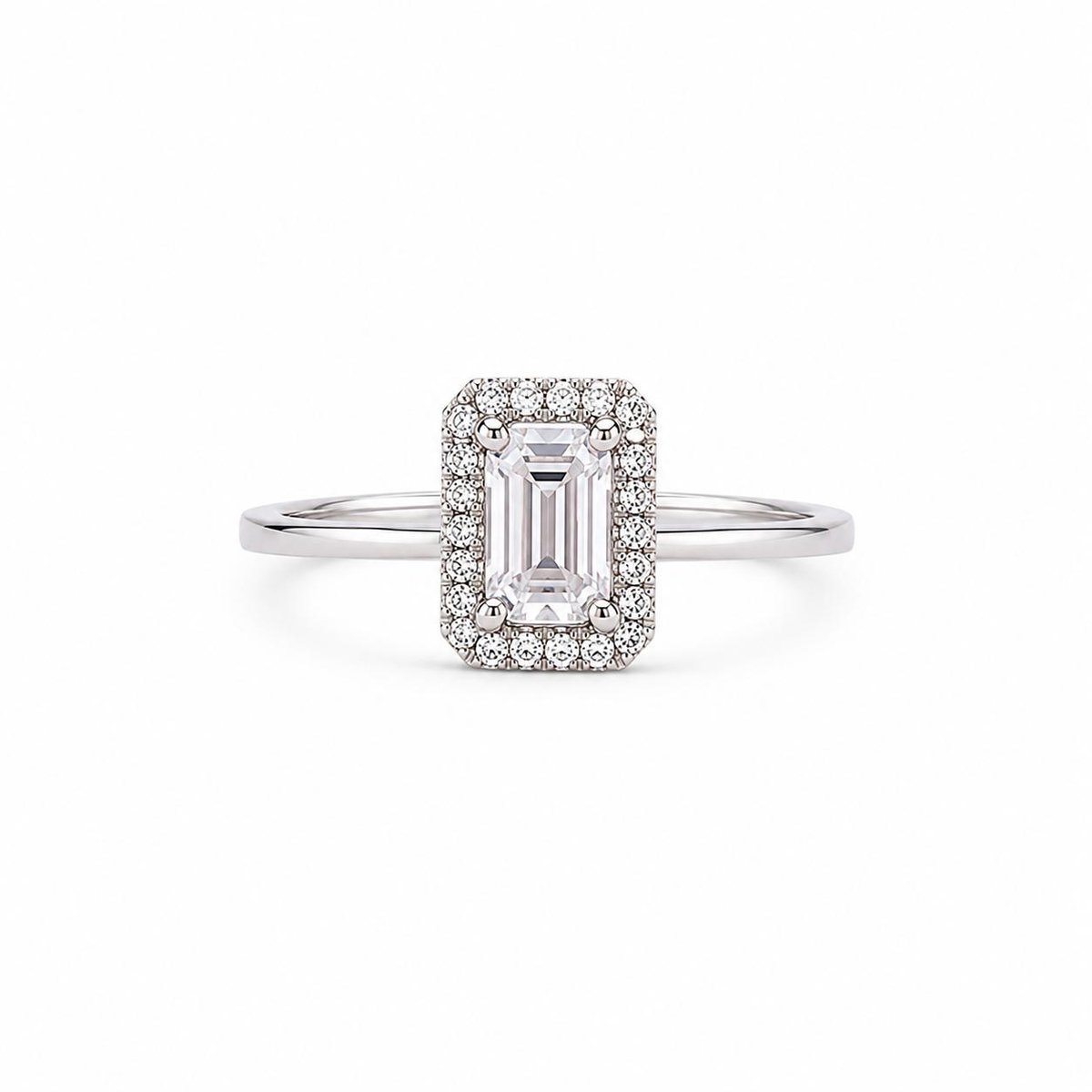 ring met witte zirkonia steen