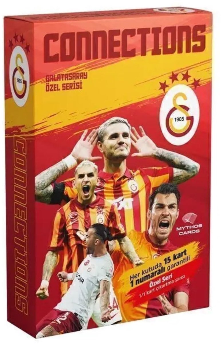 Dailygoods- Verzamelkaarten Galatasaray 2023/24 - 15 Spelerskaarten - Genummerde Speciale Kaart 1/1 - Gelicentieerd - Hoogwaardige Afwerking - Beschermende Verpakking - Trading Cards