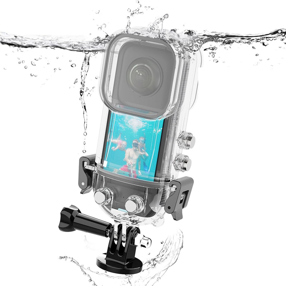 Dailygoods- Duikbehuizing 45m Waterdicht - Onderwaterfotografie - Beschermingskoffer - Stevige Constructie - Sterke Luchtdichtheid - Compatibel met Insta 360 X3 - Onderwaterbehuizing