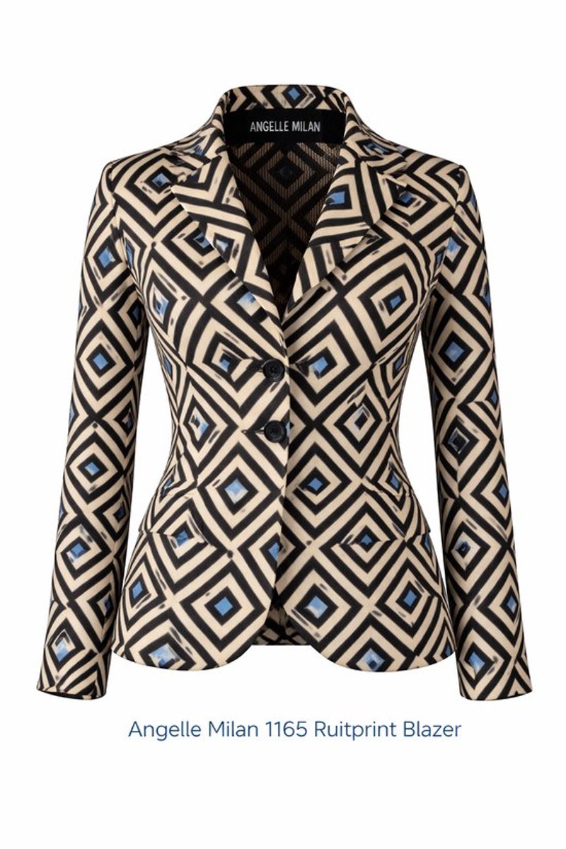 Angelle Milan Blazer Dames - Beige - Travelstof - Maat XL