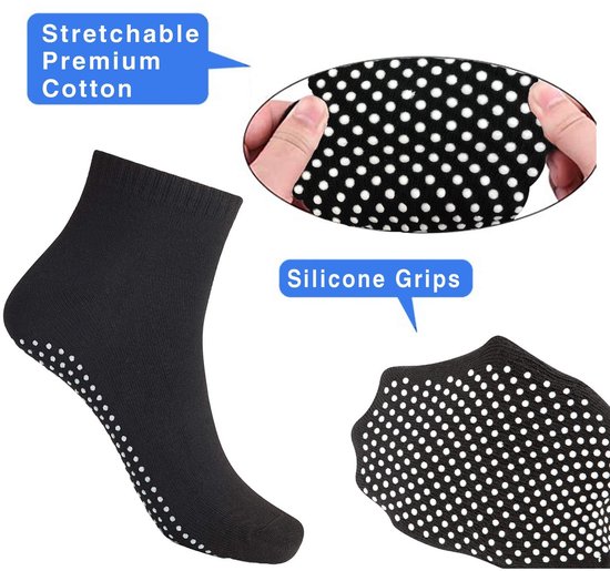 Dailygoods - Anti Slip Sokken, 4 Paar Unisex Grip Sokken voor Yoga en Workout van Dailygoods — afbeelding 4