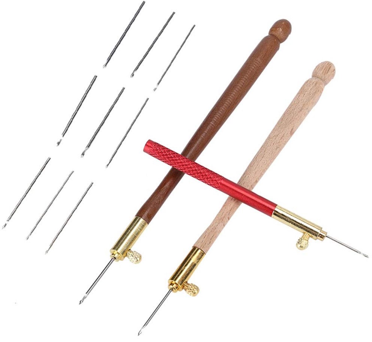 Dailygoods- Borduurnaald Universeel - Haaknaaldenset - Kralenborduren - Duurzaam Gereedschap - Voor Beginners - 3 Verschillende Diameters - Haaknaald