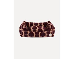 DOGGUO® Hondenmand Orthopedisch - L 100x78 cm - Hondenkussen - Honden Kussen voor Grote Hond - Zachte Hondenbed met Rand - Wasbare Hoes - Memory Foam - Dog Bed - Coussin Chien - Peach Bordeaux