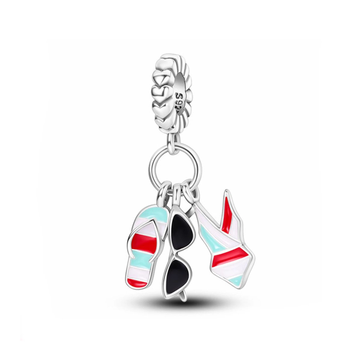 Strandstijl Voor Armband, Cadeau voor haar, 925 Sterling Silver Bikini Charm For Bracelet - 925 Sterling Silver Charm