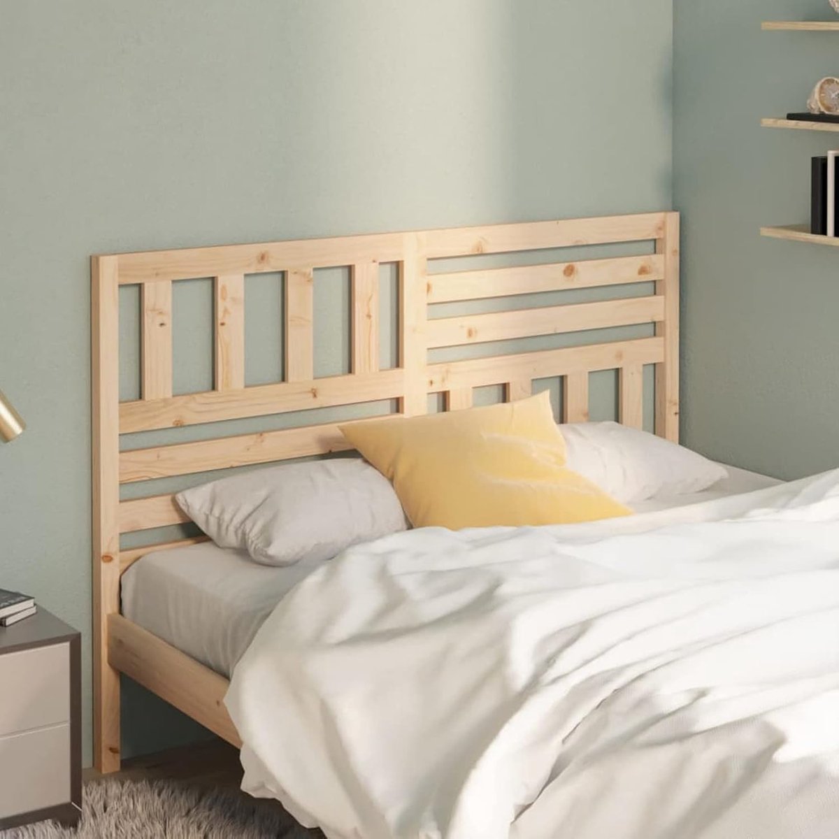 Houten Hoofdbord - Beddecoratie - Slaapkamer Aankleden - Massief Grenenhout - 141 x 100 cm - Bruin