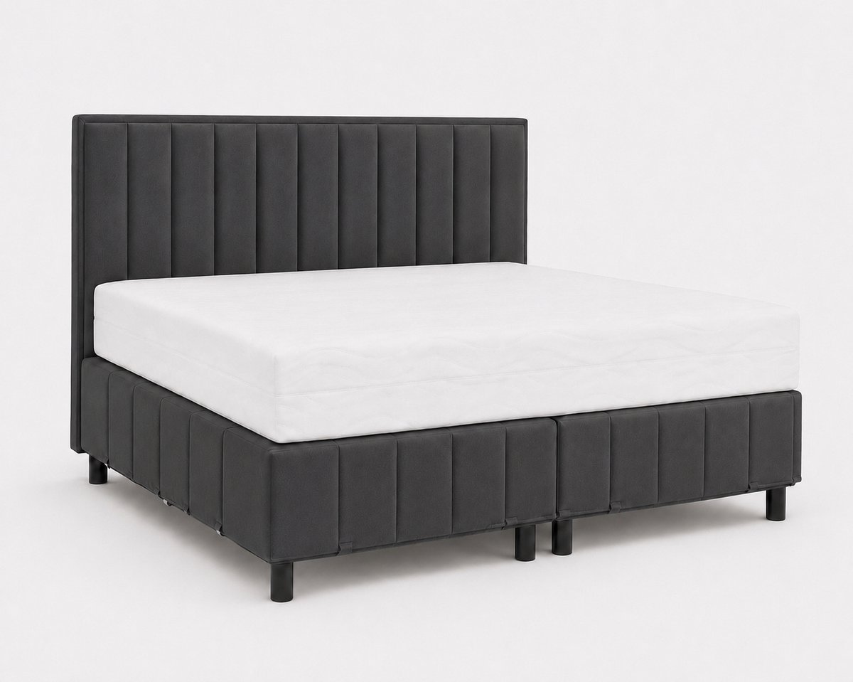 Home & Living Opberg Boxspring Aurelia - 90x200 Compleet - Antraciet - Luxe Living Home