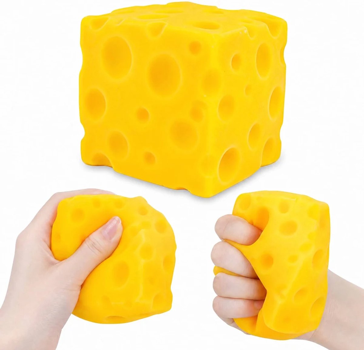 Squishy cheese - kaas - foam - 7 cm - kneedbaar - kinderen - fidget