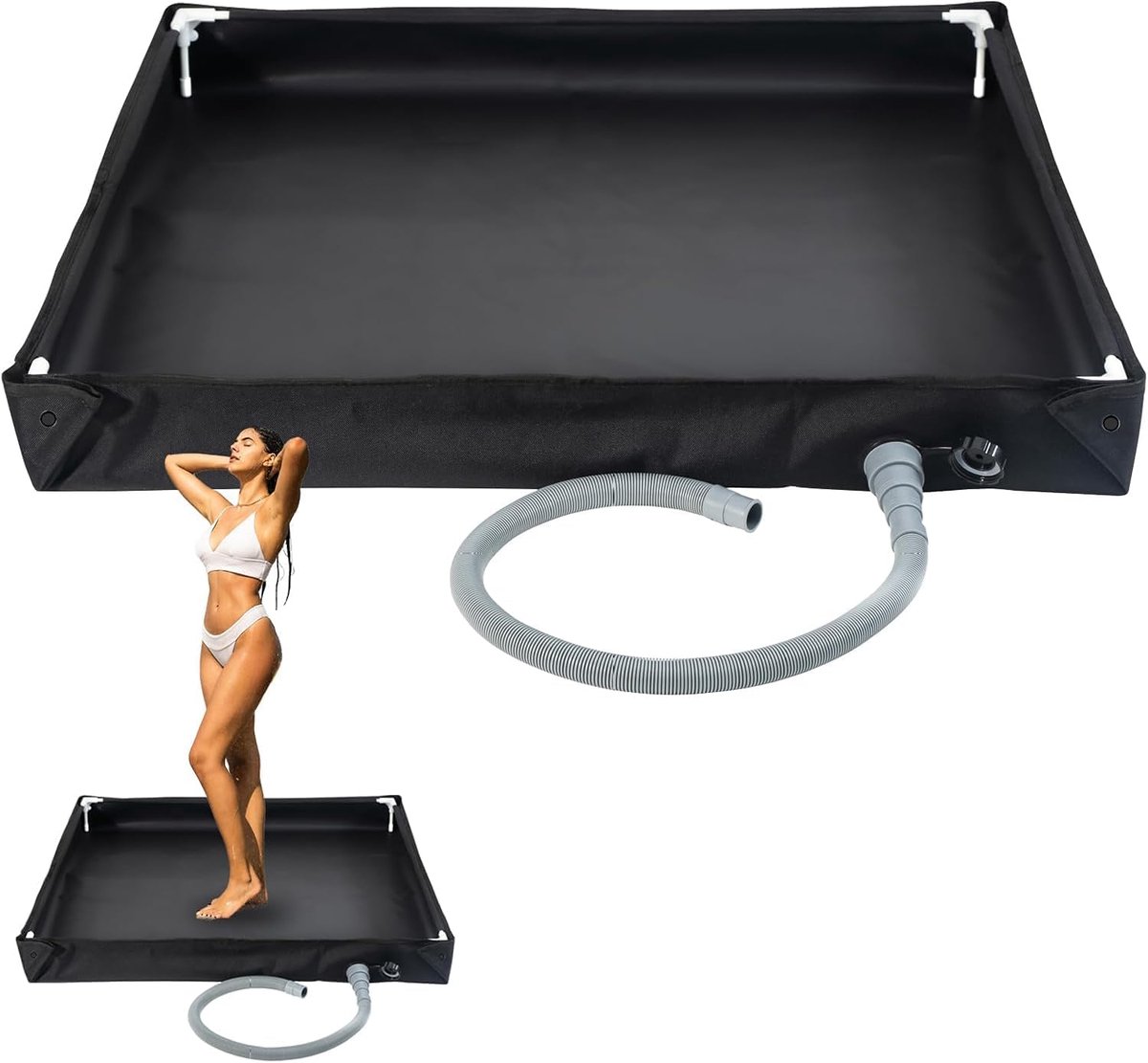 Thijox - Opvouwbare Douchebak 80x80cm met Afvoerslang - Draagbare Camping Douchebasis