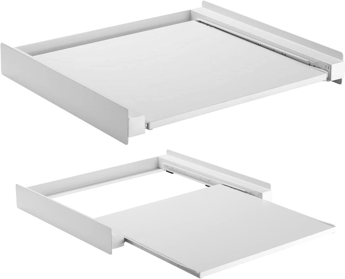 QORA® Tussenstuk Wasmachine Droger - Stapelkit - Tussenstuk Wasmachine en Droger - Tussenstuk Wasmachine Droger Zwart - Tussenstuk Wasmachine Droger Aeg - Wit - 60cm x 72cm x 10cm