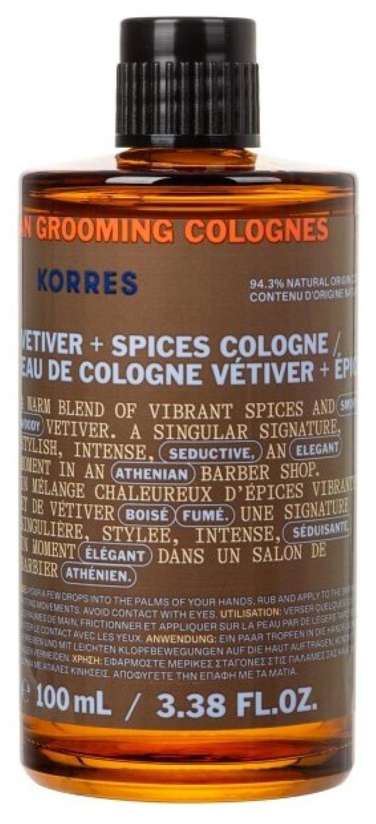 Korres Athenian Grooming Eau de Cologne Vetiver + Spice 100 ml