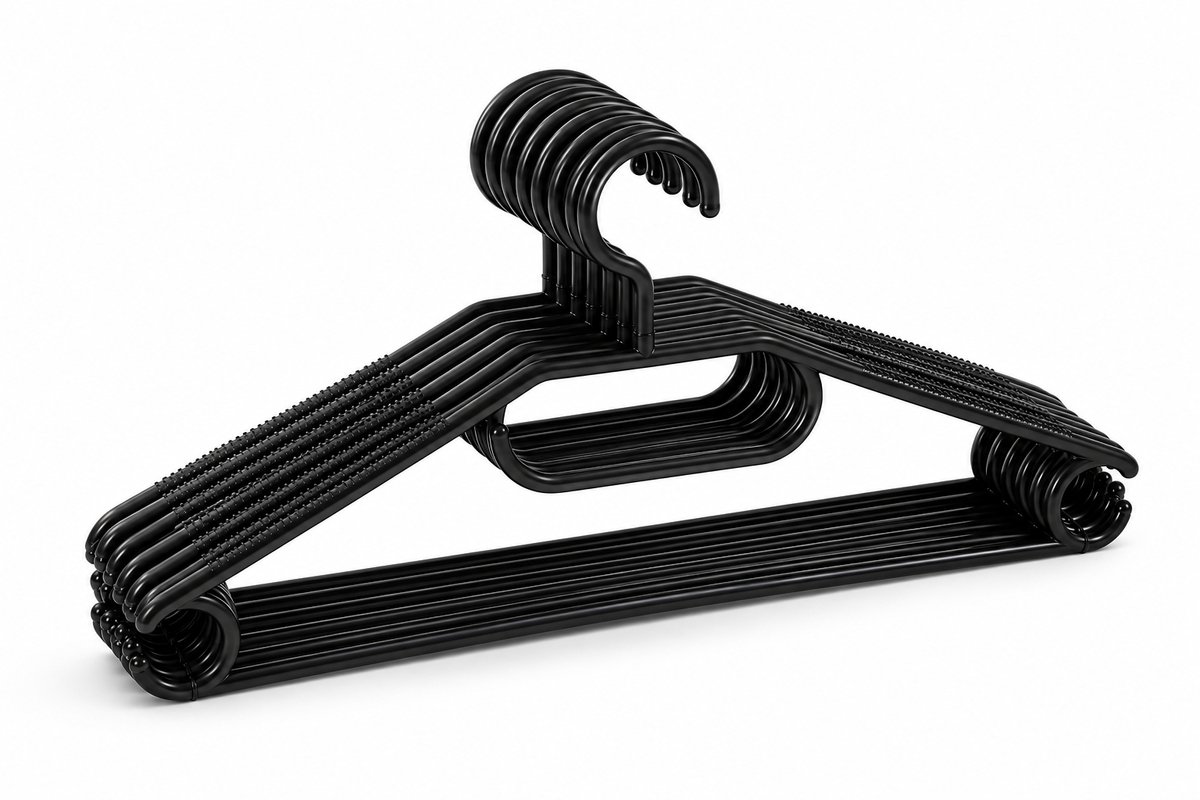 MONTKIARA Kunststof Kledinghangers – Set van 8 – Stevige Plastic Kleerhangers – Voor Jassen, Overhemden, Blouses en Broeken