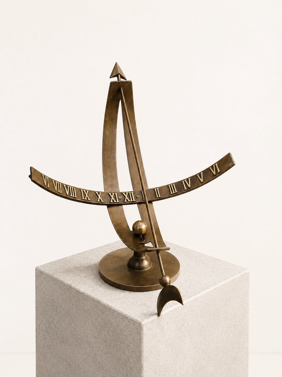 Tuinbeeld - bronzen beeld - Zonnewijzer - Bronzartes - 49 cm hoog