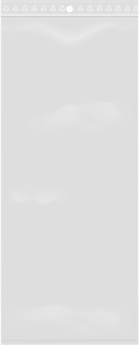 Solidchoice - 100 Hersluitbare zakjes met ritssluiting - Transparant, 10 x 25 cm