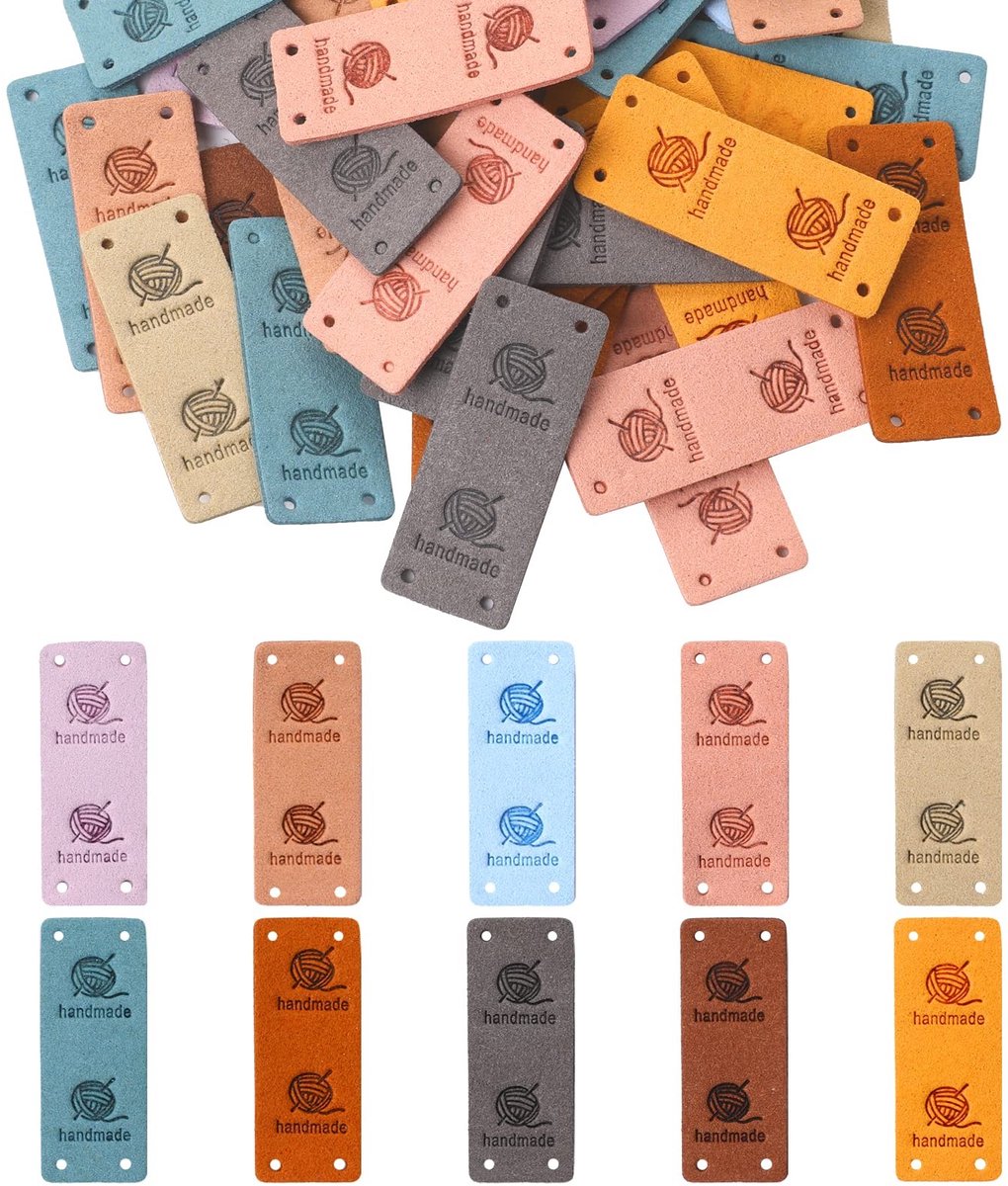 Solidchoice - 50 Stuks Handgemaakte PU Leren Labels voor Brei- en Haakaccessoires