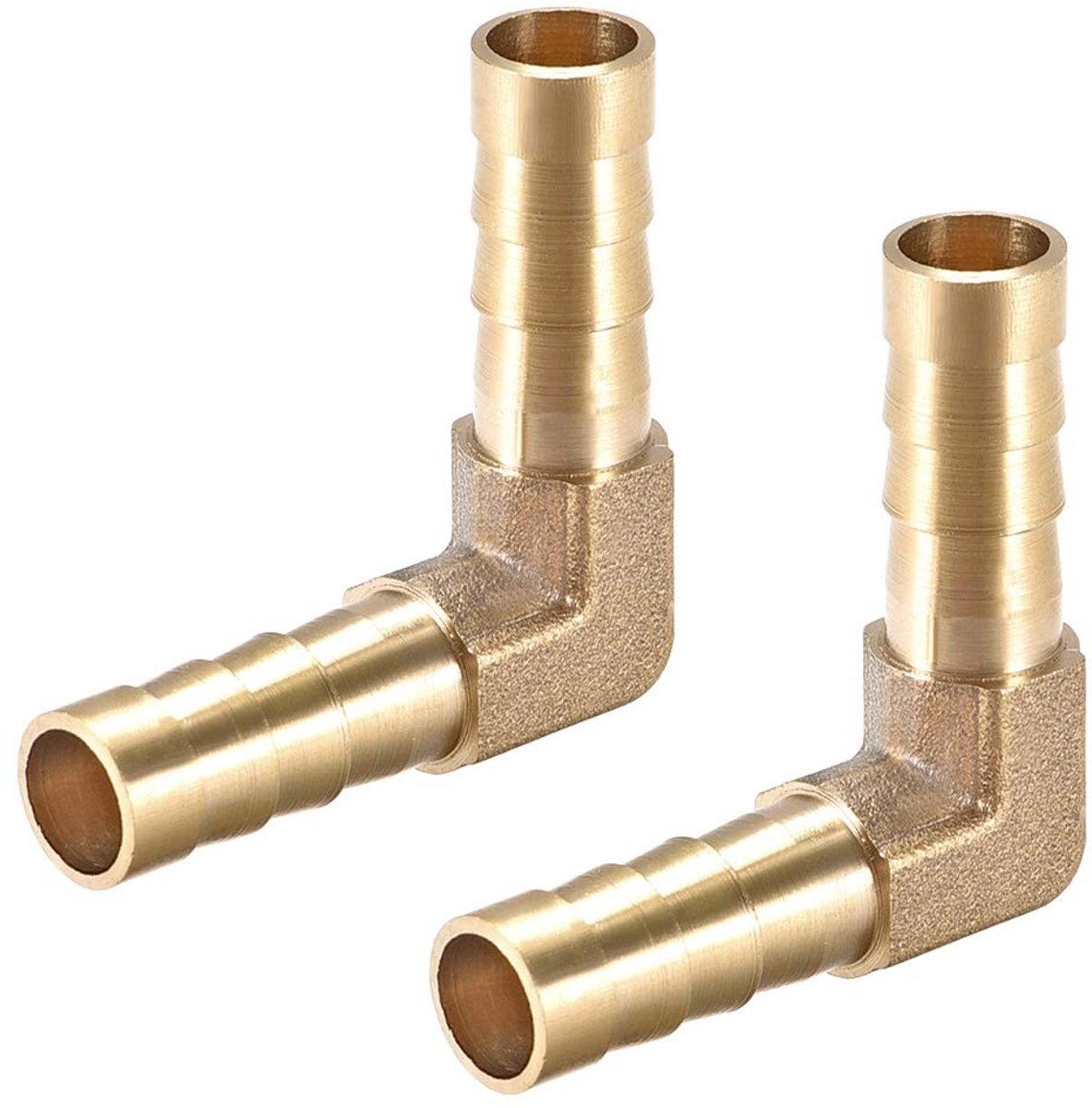 Solidchoice - 8 mm Messing Bar-Slang Hoek 90 Graden - Slangaansluiting 2 Stuks