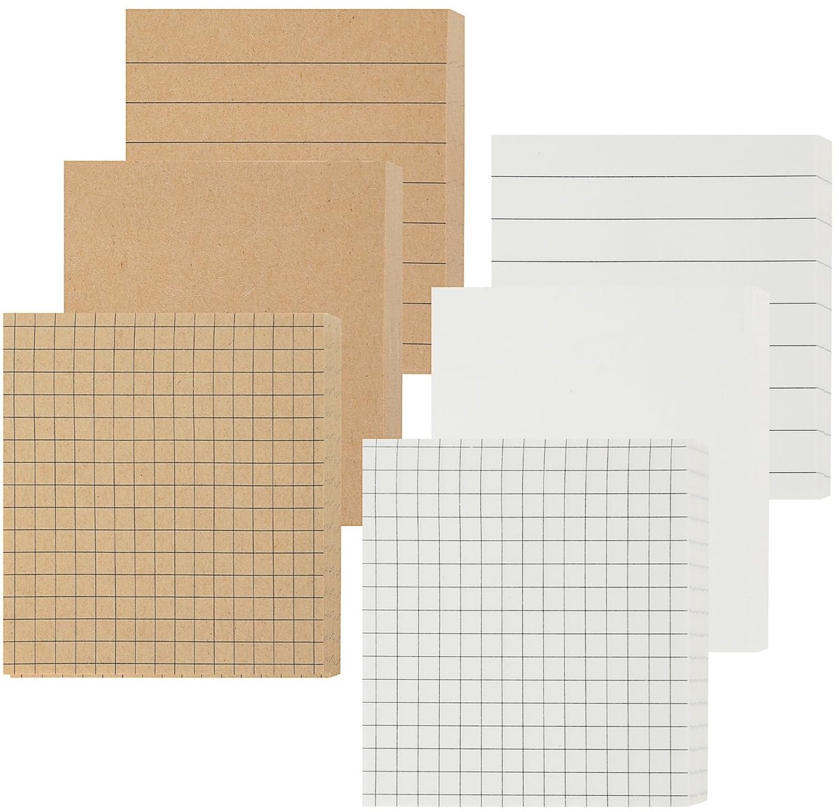 Solidchoice - 6 Pack Zelfklevende Notities met Lijnen