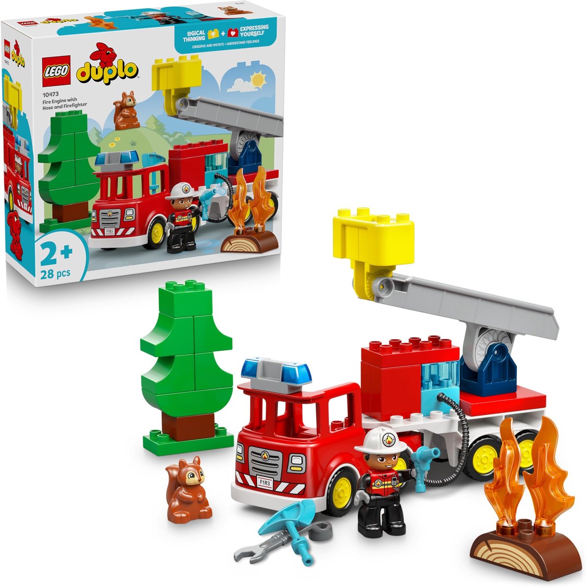 Solidchoice - DUPLO Brandweertruck met Slang en Brandweerman voor Peuters