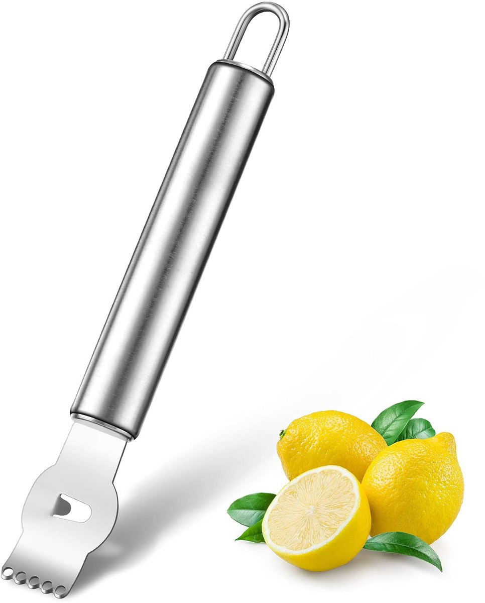 Solidchoice - Citroenschiller - Professionele citroenschiller - Roestvrij staal - Handzaam keukengereedschap - Geschikt voor cocktails - 16,5 cm