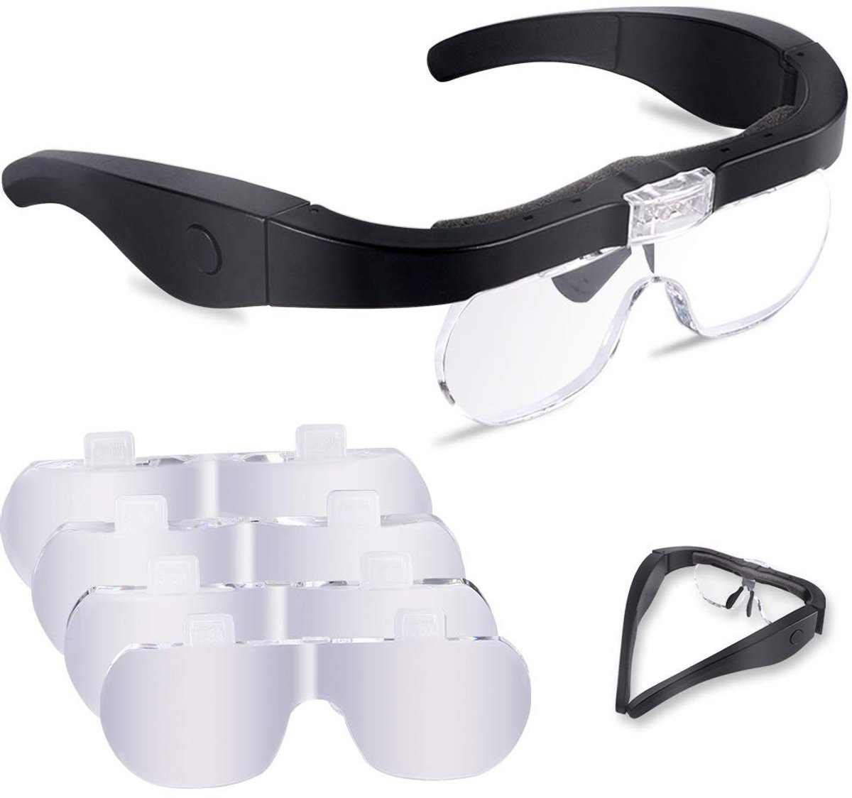 Solidchoice - Handsfree Vergrootglas met LED Verlichting en Verwisselbare Lensen