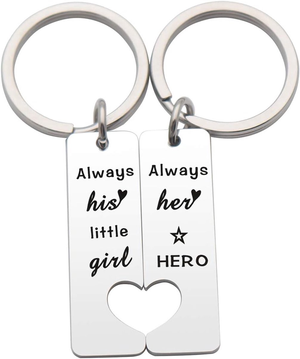 *** Sleutelhangers Vader en Dochter Cadeau - Vaderdag - Dochters - Sleutelhanger -van Heble® ***