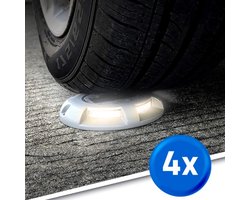 RexTech Solar grondspot 'Shield' - Set van 4 - Aluminium spot - Warm wit licht (3000K) - 10 lumen - Tot 5000KG draaggewicht - Geschikt voor in de tuin en op de oprit