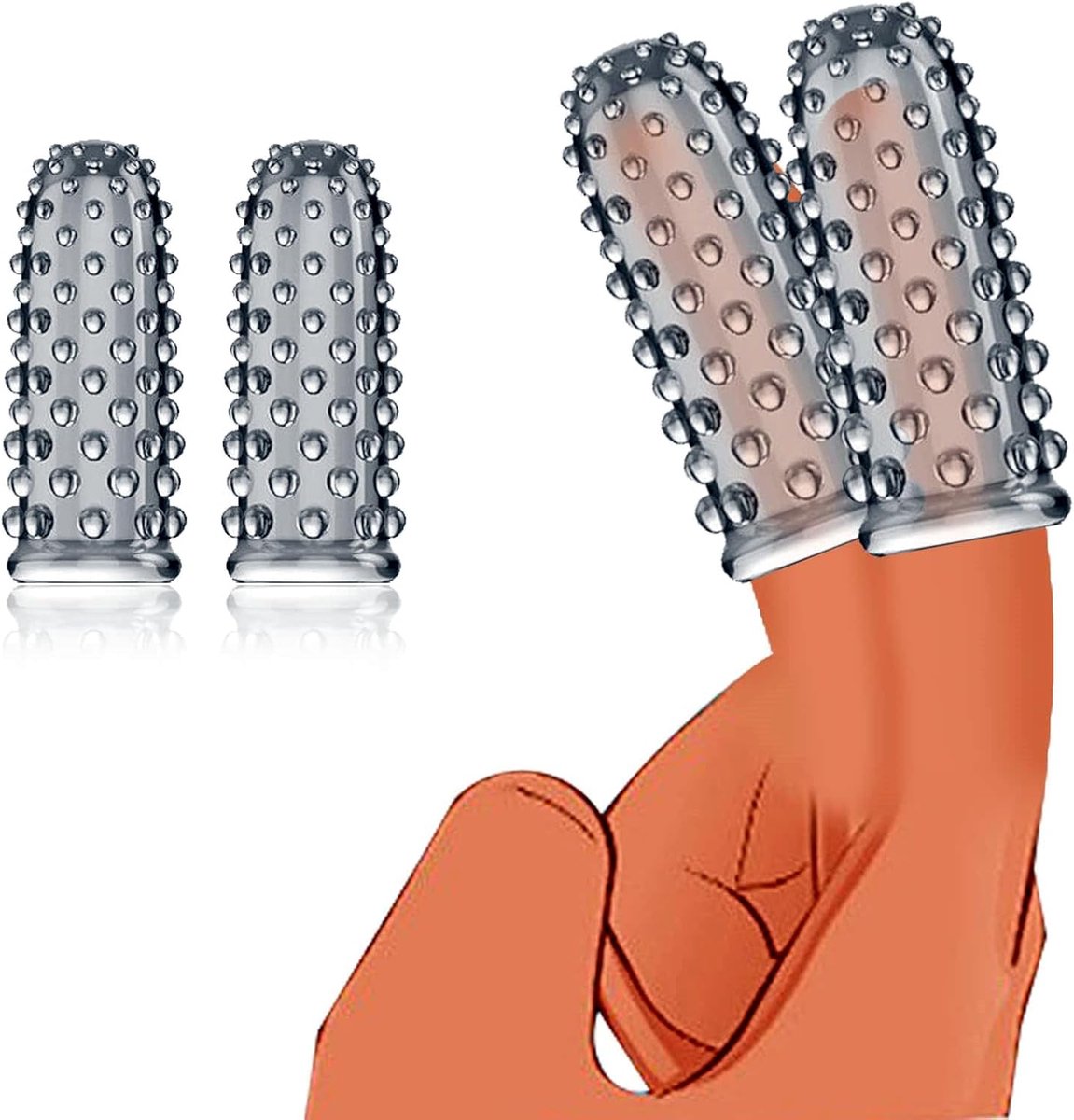 Daity 4-delige set - Vingerhoesjes met vibratie - Vingerhoesjes voor G-spot- en clitorisstimulatie - Speciaal ontworpen voor het plezier van vrouwen en partners - Te gebruiken voor vaginale massage en stimulatie om de seksuele ervaring te verbeteren