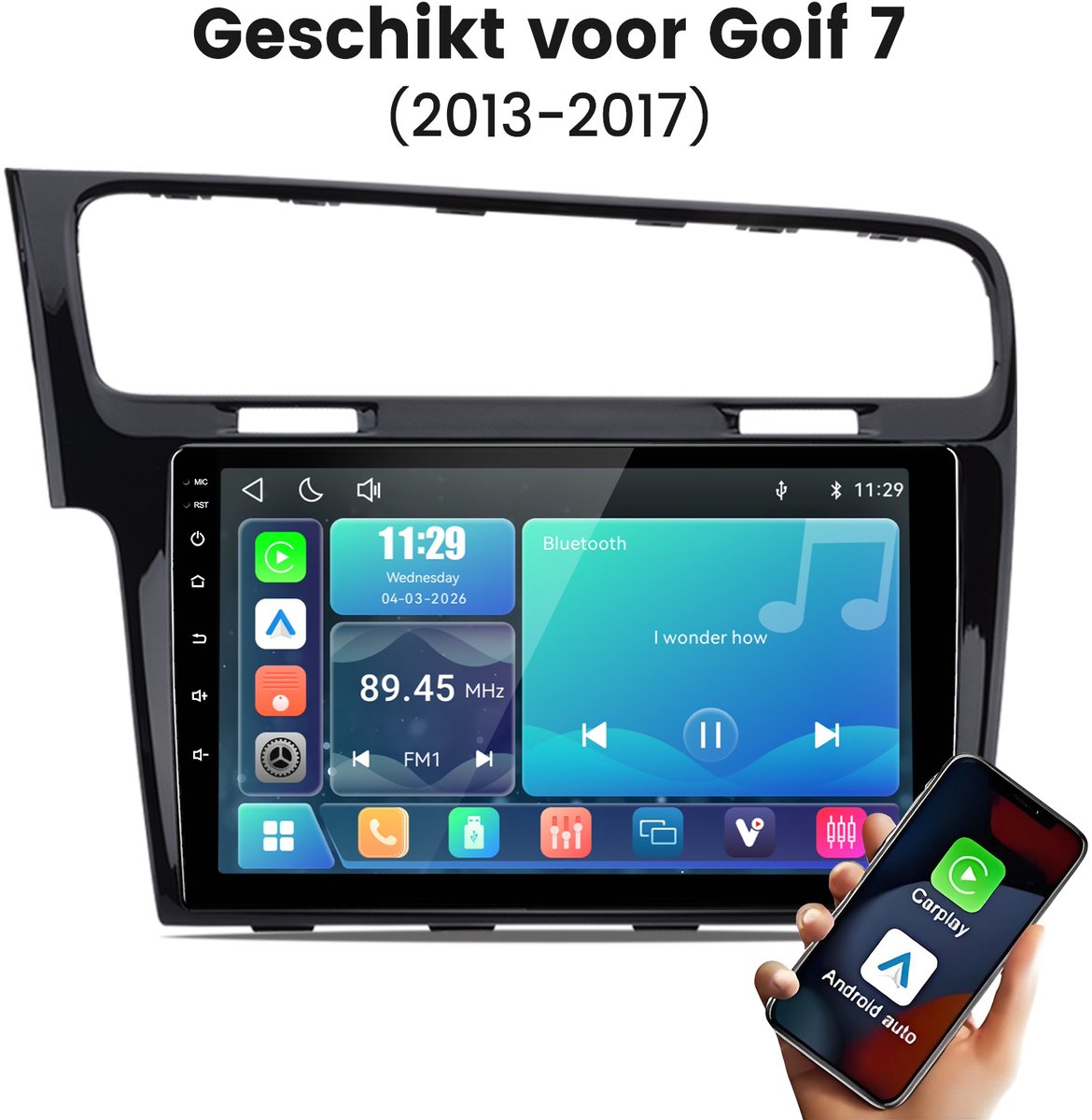 Cestovet Autoradio - Geschikt voor VW Golf 7 MK7 (2012-2018) -LINUX SYSTEM - Draadloze CarPlay & Andriod Auto, 10.1-inch IPS Touchscreen