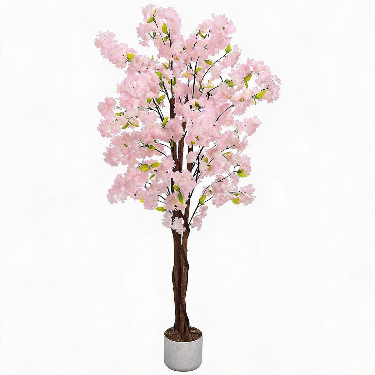 Danky Premium kunst kersenbloesemboom - 150 cm - dichte roze bloemen - stabiele pot - decoratie woning kantoor bruiloft