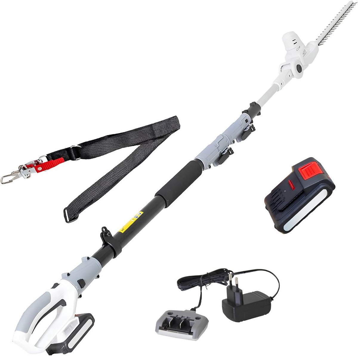 NIVA® Telescopische Heggenschaar - Elektrische Telescopische Heggenschaar - Elektrische Heggenschaar - Wit/Zwart - 275cm × 10cm × 19cm