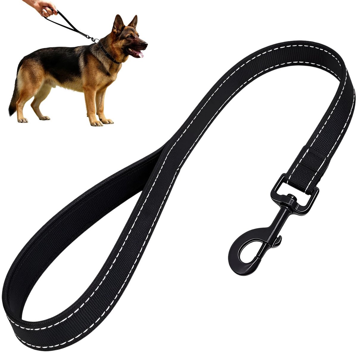 Solidchoice - Korte Hondenlijn 35 cm van Duurzaam Nylon met Reflecterende Strips
