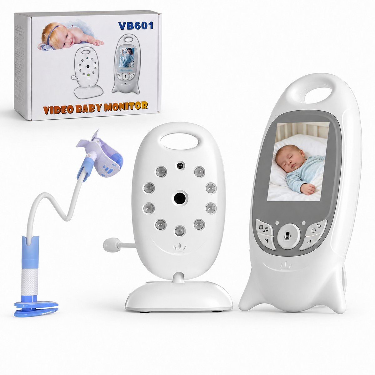BOIFUN Babyfoon - Babyfoon met Camera - Baby Monitor - Babyfoon met Display - Zonder WiFi - 2,0 "LCD VOX-video - Houder