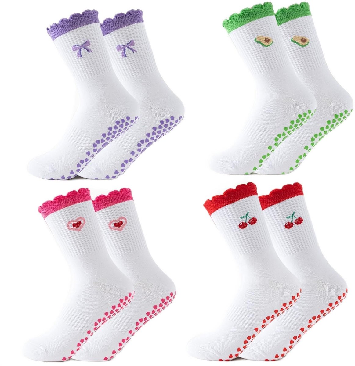 Solidchoice - 4 Paar Antislipsokken voor Dames voor Yoga en Pilates