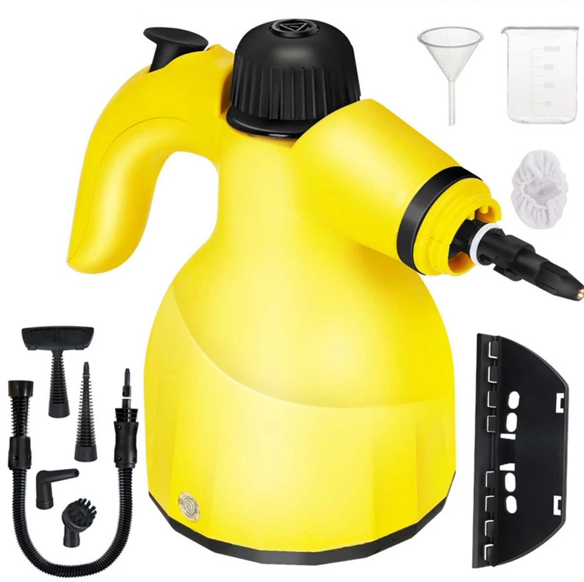 Handheld Stoomreiniger 1000W Met 350ml Tank - Lichtgewicht Draagbaar Hogedrukstoom - 8-15 Min Gebruiksduur Chemicaliënvrij - Voor Tegels Glas En Ramen - Geel