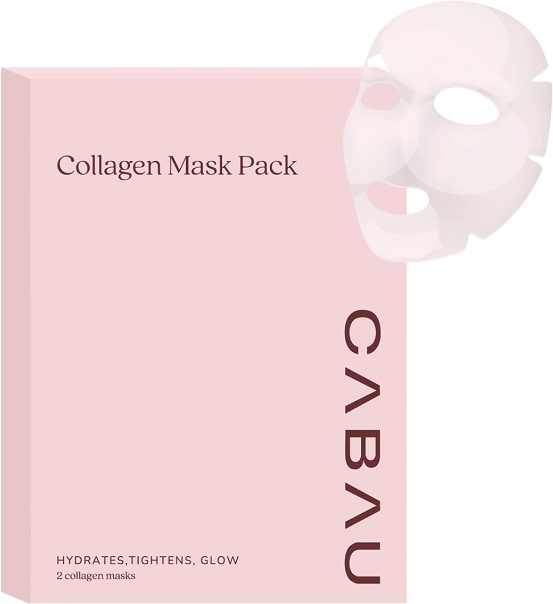 Cabau – Collagen Mask Pack – Hydraterend Gezichtsmasker met Collageen & Centella Asiatica – Vegan & Cruelty-Free – 2 Maskers
