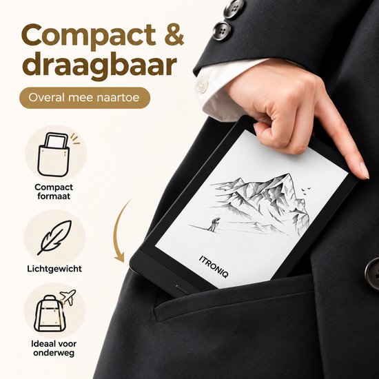 ITRONIQ E-Reader 6 Inch - 32GB Opslag - Android - Wifi - Bluetooth - Voorleesfunctie - Google Play & Kindle Ondersteuning - Zwart van ITRONIQ — afbeelding 5