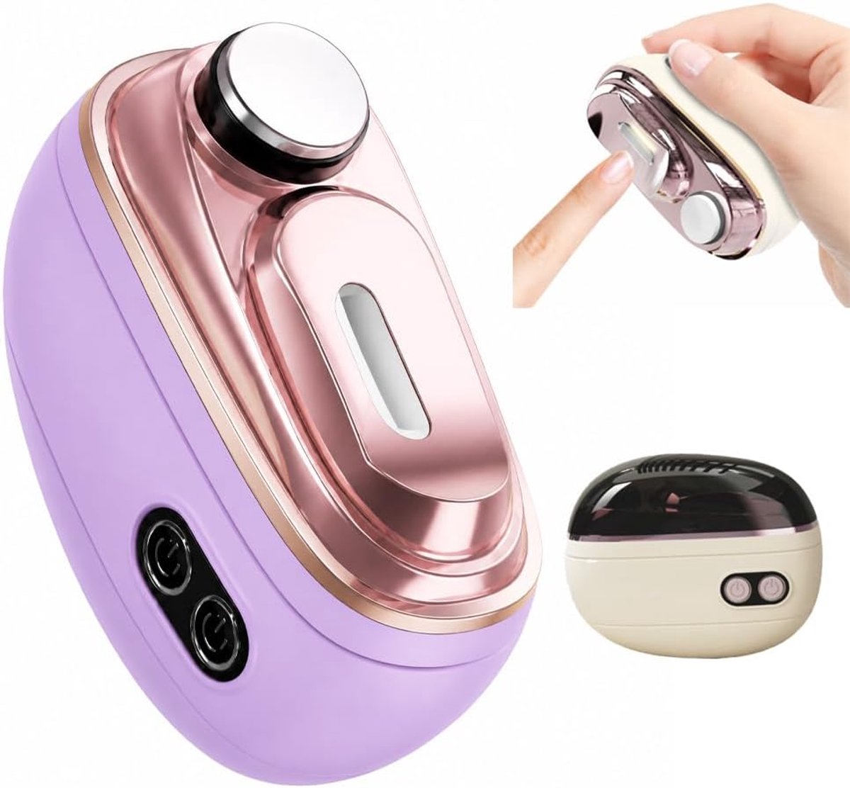 Elektrische Nagelknipper - Trimmen en Vijlen - Automatische Nageltrimmer met LED - USB Oplaadbaar - voor Baby's, Volwassenen en Senioren - Paars