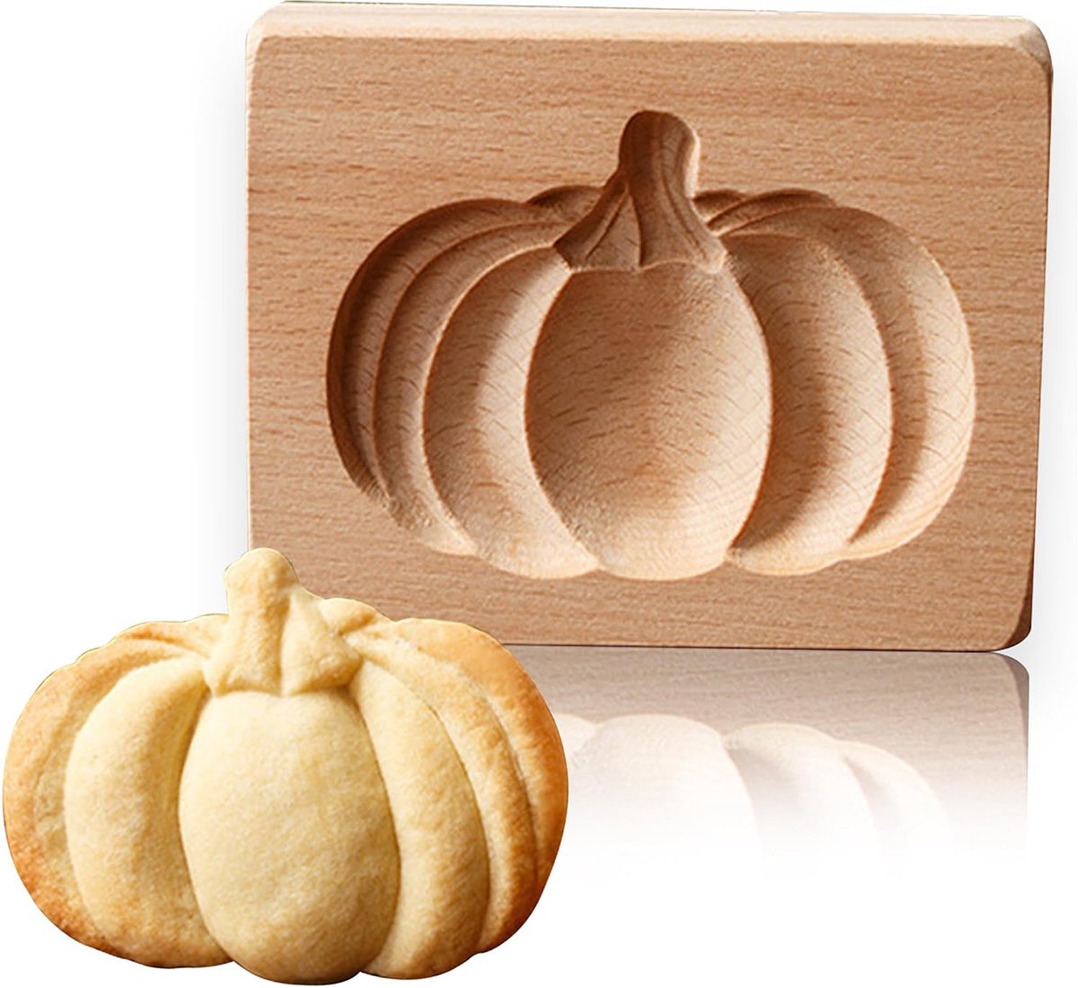 Houten koekjesvormen- uitgesneden koekjesvormen- keukenkoekjesvormen- pompoenvormige reliëfpersstempels- houten koekjesvormen voor Halloween- Thanksgiving- Kerstmis en doe-het-zelf bakken.