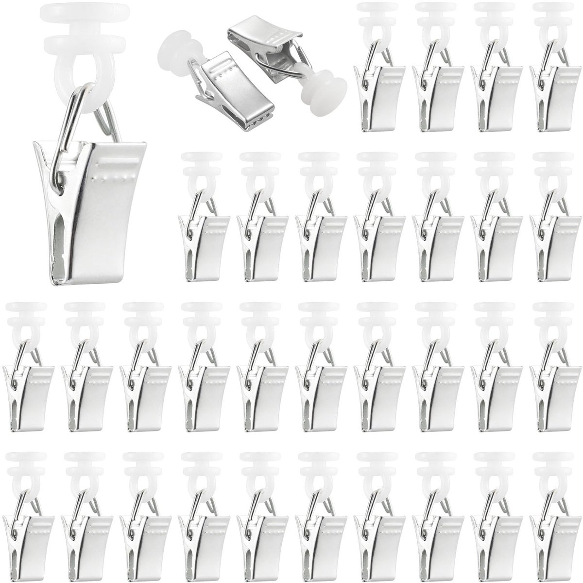 Solidchoice - 60 Stuks Curtain Clips voor Gordijnen en Ringen