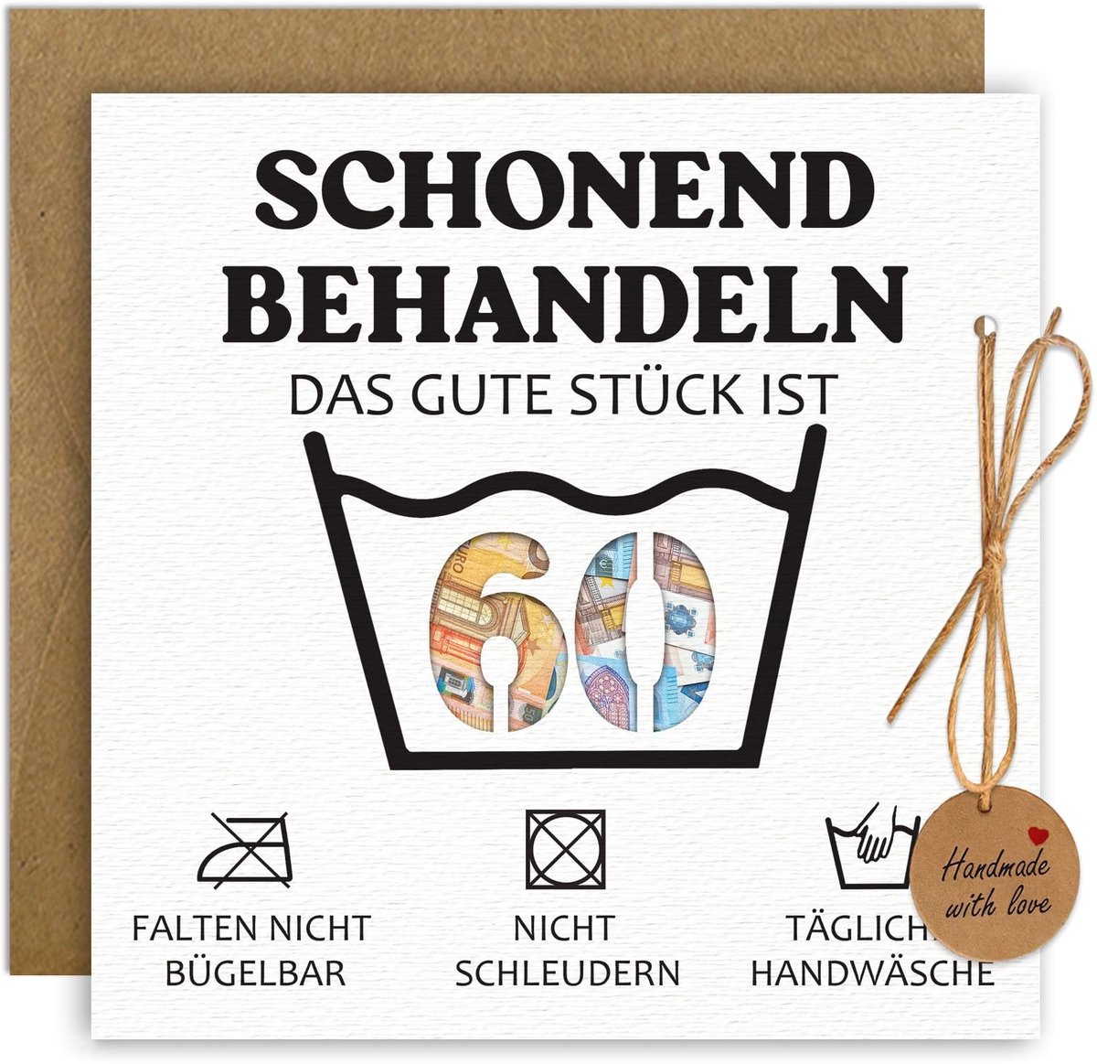 Solidchoice - Geldgeschenken Verpakking voor Verjaardag 60 met Enveloppen