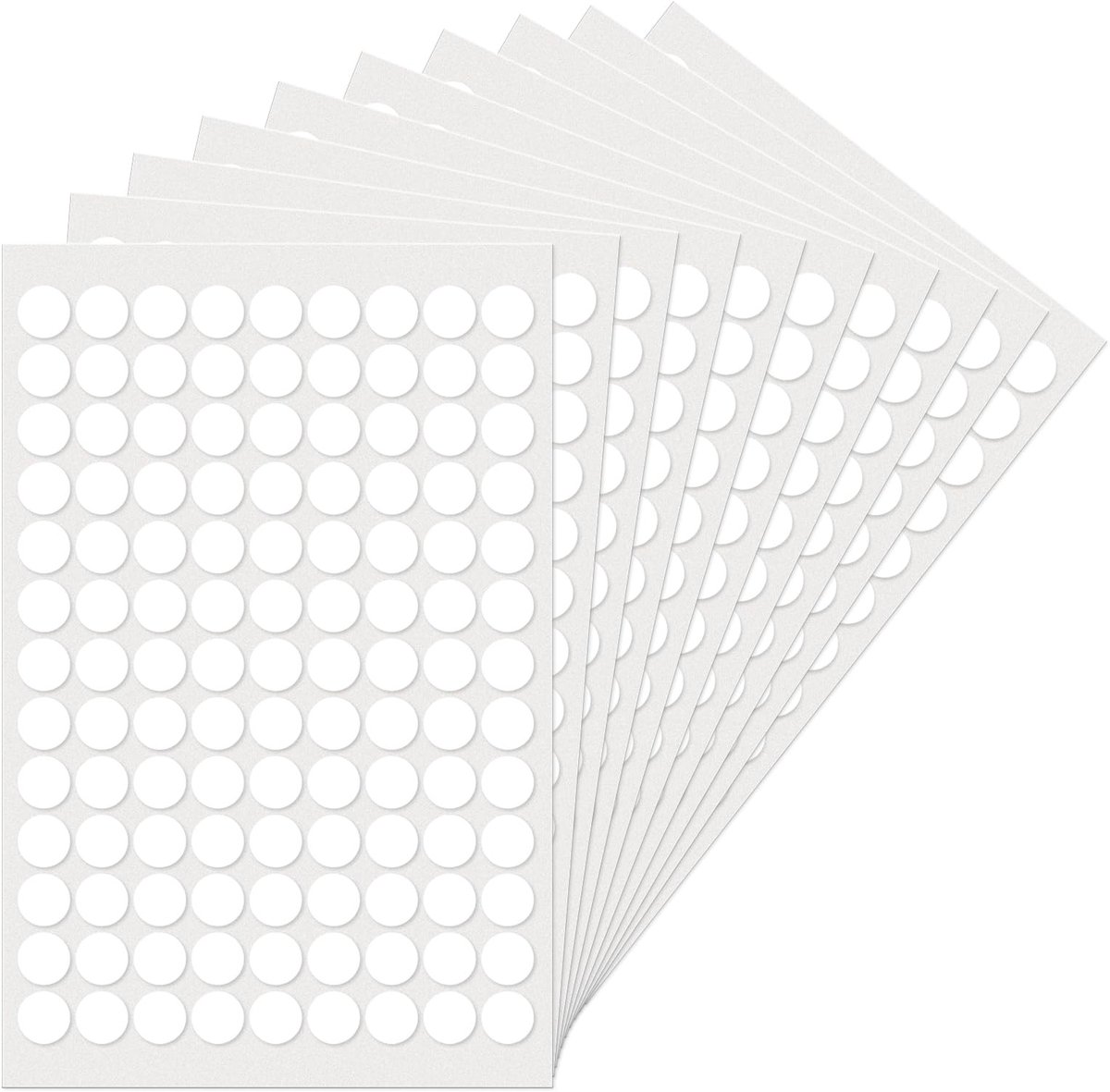 Ronde puntstickers - Markeringspunten zelfklevend - Kleurcodering documenten - Waterdicht en krasbestendig - 1170 stuks 13 mm - Wit