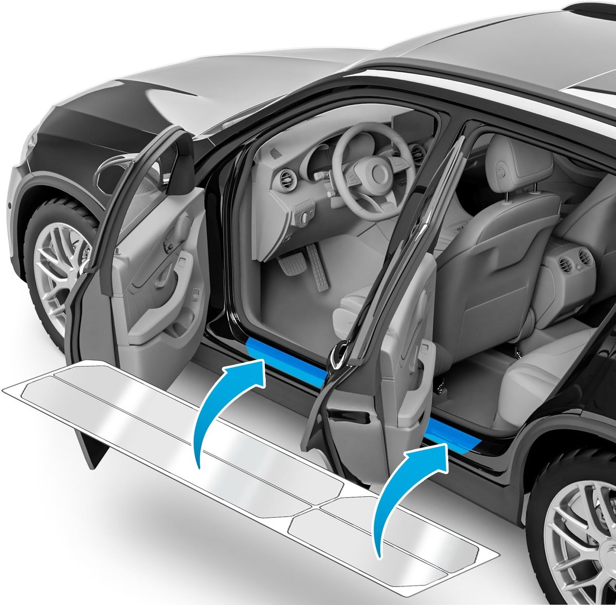Solidchoice - Car Sill Bescherming voor Kia EV6 CV I 2021-2026 - Transparante Film